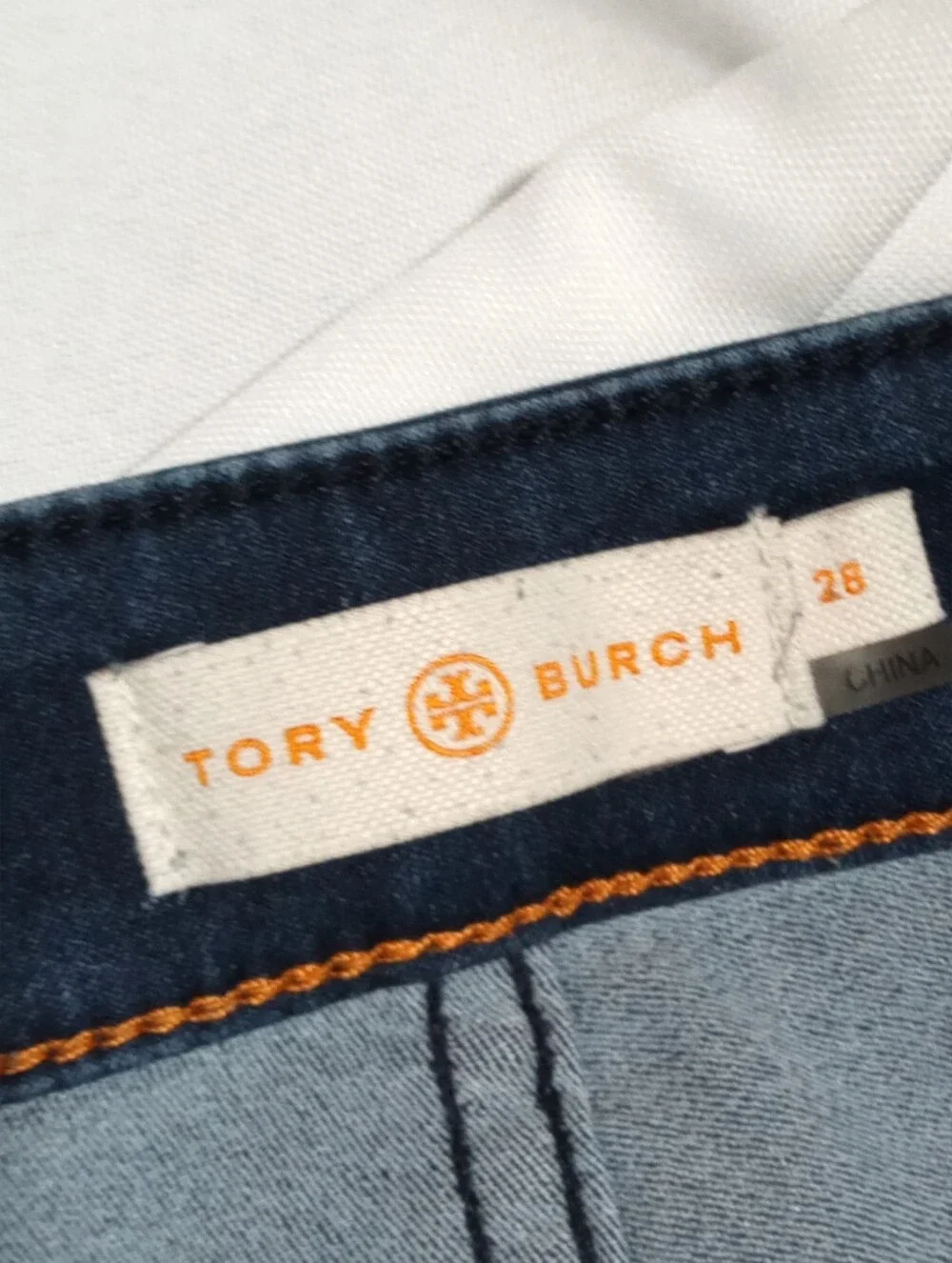 Tory Burch Stretch Side Zip Skinny Jeans Dark Indigo Pull On Denim Sz 26